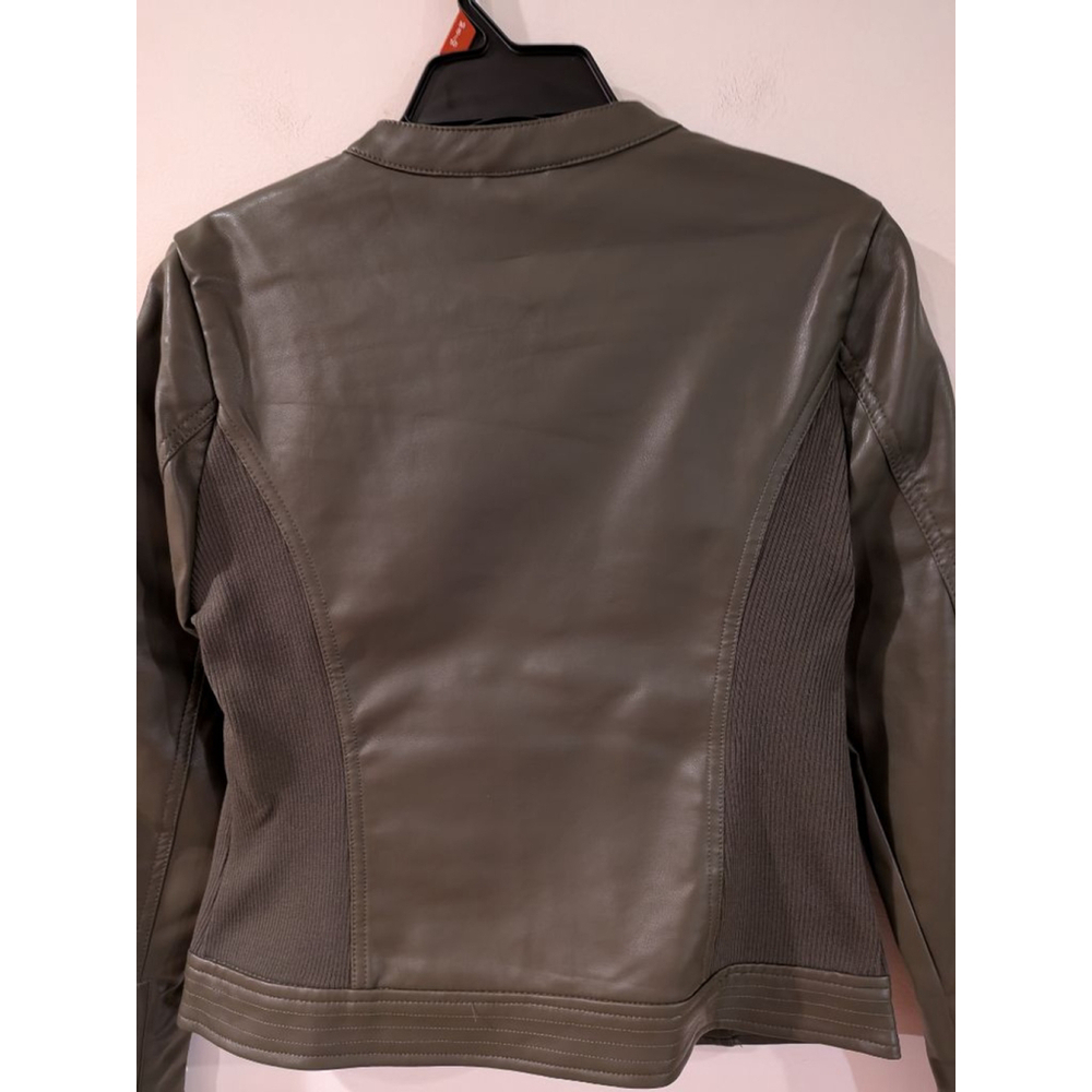 Women's Guess Faux Leather Jacket Green Size M - Picture 9 of 15